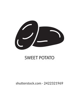 sweet potato icon. simple black sweet potato icon,Fruit and vegetables illustration on white bacckground..eps