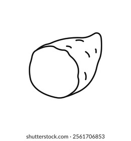 Sweet potato icon Simple thin line flat symbol