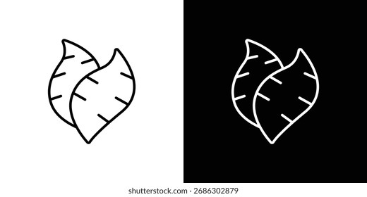 Pictograma de Vector simple del icono de la batata. concepto de icono blanco y negro