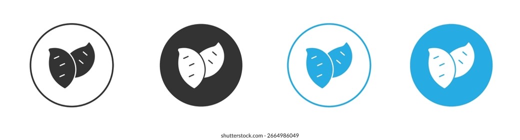 Icono de batata estilo sólido. Ilustración vectorial plana.