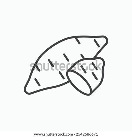 Sweet potato icon in thin black lines