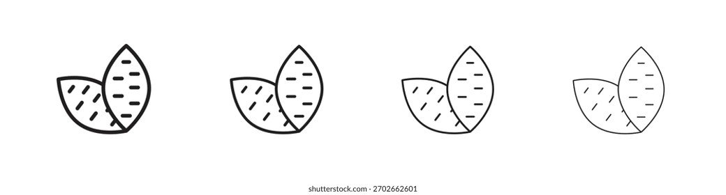 Icono de batata. Diseño de estilo delgado, ligero, regular y audaz aislado sobre fondo blanco