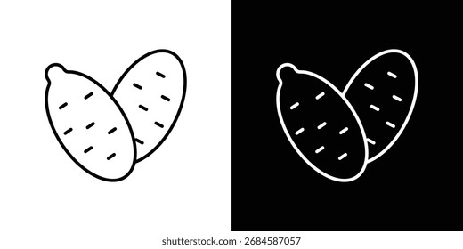 Icono de batata símbolo de línea delgada sobre fondo blanco. Ilustración vectorial de trazo editable