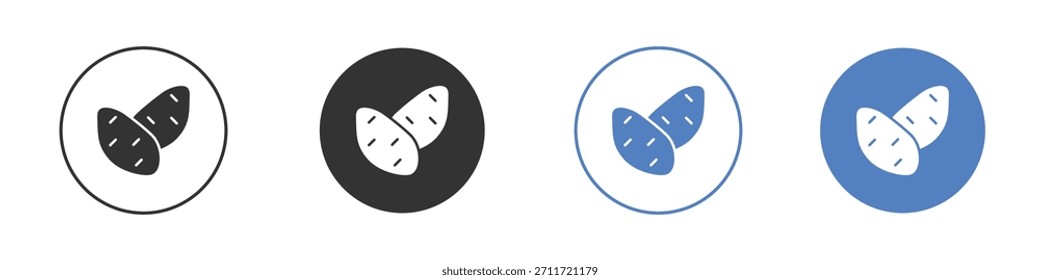 Icono de batata Diseño de línea delgada. Gráfico de Vector. EPS 10