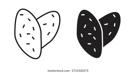 Icono de batata en estilo lineal y plano delgado. conjunto de signos y símbolos