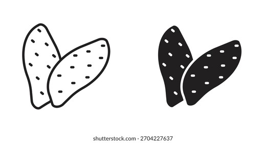 Icono de batata en trazo delgado y estilo plano.