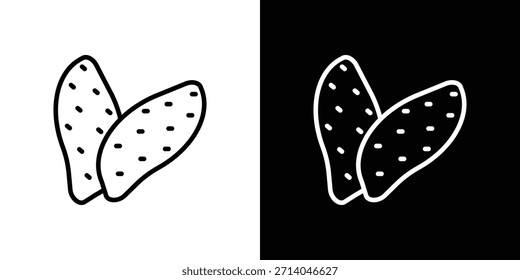 Icono de batata en trazo delgado y estilo plano.