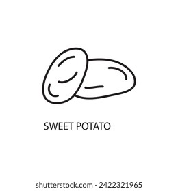 sweet potato icon. trendy style flat linear vector sweet potato icon on white background..eps