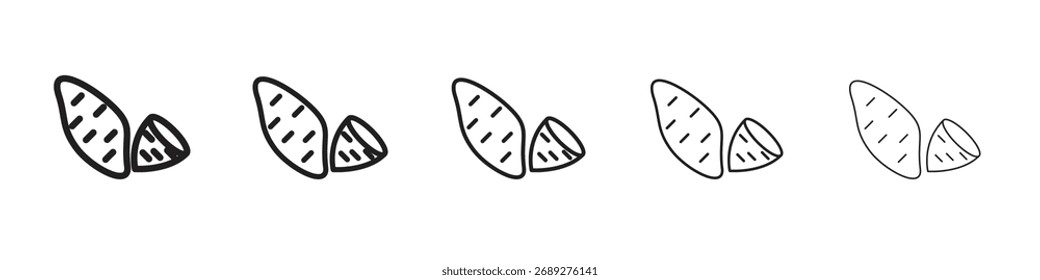 Icono de batata línea de Arte vectorial Ilustraciones colección