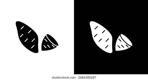Gráficos de Vector de icono de batata. Conjunto de Vector negro sólido plano