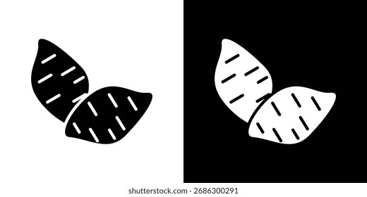 Gráficos de Vector de icono de batata. Conjunto de Vector negro sólido plano