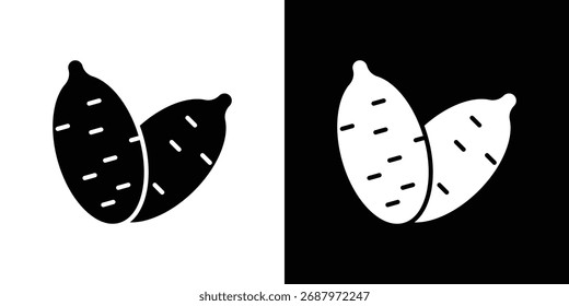 Sweet potato icon, Vector graphics in filled style
