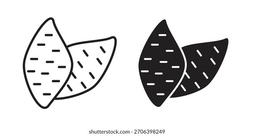 Ilustración vectorial de icono de batata. Diseño plano. Símbolos de Vector de Diseño gráfico.