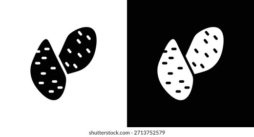 Icono de batata. Ilustración vectorial. Silueta en color negro