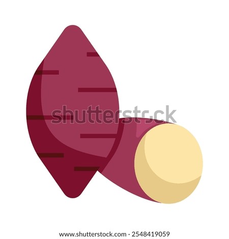 Sweet potato icons, minimalist vector illustration and transparent graphic element. Isolated on white background
