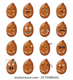 sweet potato illustration with various expressions