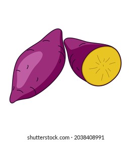 sweet potato illustration, world food day symbol, a simple flat vector design