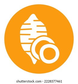 Sweet Potato isolated vector glyph icon. Vegetable sign. Graph symbol for food and drinks web site, apps design, mobile apps and print media, logo, UI