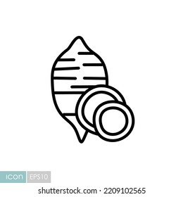 Sweet Potato isolated vector icon. Vegetable sign. Graph symbol for food and drinks web site, apps design, mobile apps and print media, logo, UI