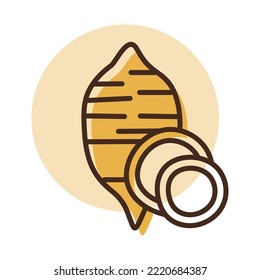 Sweet Potato isolated vector icon. Vegetable sign. Graph symbol for food and drinks web site, apps design, mobile apps and print media, logo, UI