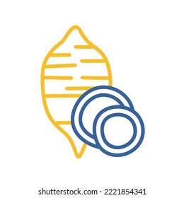 Icono vector aislado de la batata dulce. Señal de verduras. Símbolo gráfico del sitio web de comida y bebida, diseño de aplicaciones, aplicaciones móviles y medios impresos, logotipo, interfaz de usuario