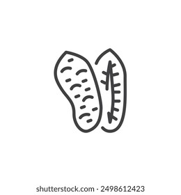 Sweet Potato line icon. linear style sign for mobile concept and web design. Sliced potato outline vector icon. Symbol, logo illustration. Vector graphics