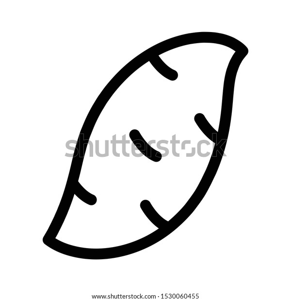 白い背景にサツマイモの輪郭アイコン 線のベクター画像記号 線形のピクトグラム ベクターイラスト のベクター画像素材 ロイヤリティフリー
