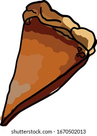 Sweet potato pie, illustration, vector on white background.