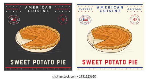 Sweet potato pie vintage retro traditional american