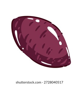 Vegetal de raíz de batata con piel lisa y forma natural para una dieta saludable y nutrición equilibrada, ingrediente alimentario a base de plantas, productos de batata, Ilustración vectorial de dibujos animados