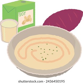 Sopa de batata con leche de soja