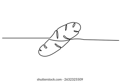 Sweet potato tuber vector illustration. One line art drawing with lettering organic sweet potato, Single continuous line drawing whole healthy organic sweet potato for orchard logo identity. Fresh