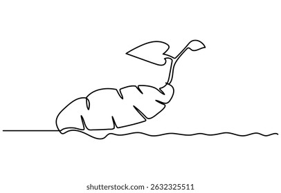 Sweet potato tuber vector illustration. One line art drawing with lettering organic sweet potato, Single continuous line drawing whole healthy organic sweet potato for orchard logo identity. Fresh