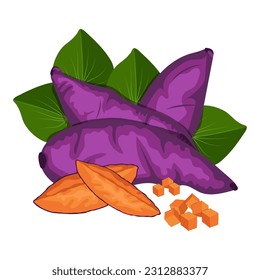 sweet potato vector clip art element, cassava, ubi jalar