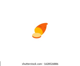 Sweet potato vector flat icon. Isolated sweet potato emoji illustration 