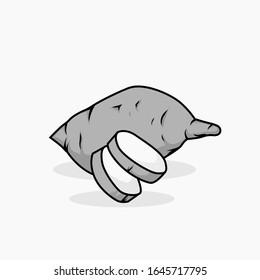 Modo de escala de grises del vector de patata dulce para todos los fines