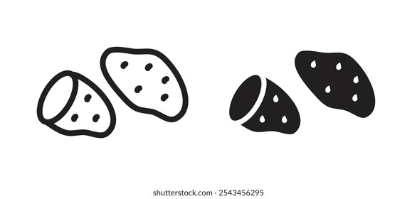 Icono de Vector de batata en negro.