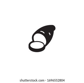 Süßkartoffel-Vektorillustration einzeln auf Ikone. Zuckerkartoffelillustration