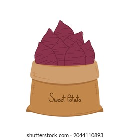 Sweet Potato vector.  Sweet Potato on white background. Sweet Potato sack.