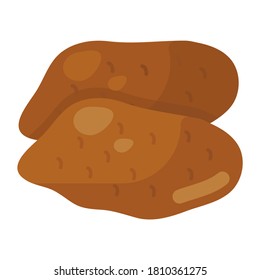 Sweet potatoes in editable flat style, healthy diet 