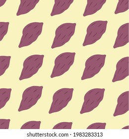 Fondo del patrón de patatas dulces. Publicación en medios sociales. Ilustración de vectores vegetales.