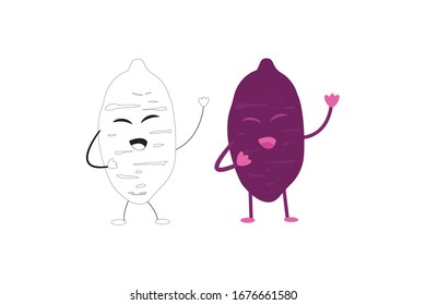 Sweet Potatoes  Vector Illustration Of Vegetable Bundle