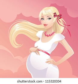 sweet pregnant blond beauty