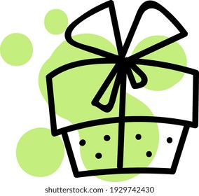 Presente dulce, ilustración, vector sobre fondo blanco.