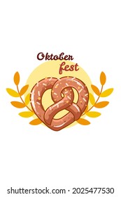 Sweet pretzel for oktoberfest icon cartoon illustration