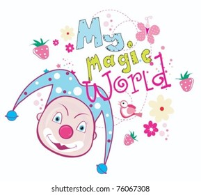 Sweet print design with clown.