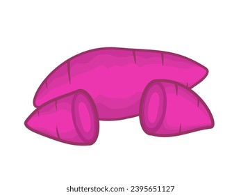 sweet pruple potato with slice and piece style vector