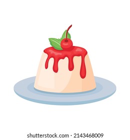 Süßpudding mit Kirschdessert