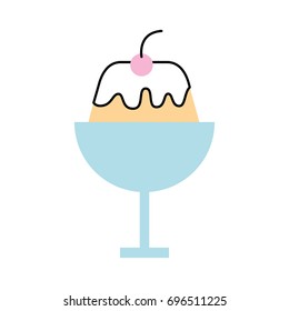 sweet pudding isolated icon