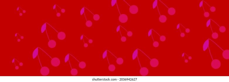 Sweet Purple Berries Colorful Dessert Vitamin Summer Pink Background. Repeat Textile Vintage Violet Tasty Bordo Spring Wallpaper. Red Neon Retro Bright Cute Cherries Print Fruit Pattern.